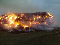 Požiar stohu slamy, Čakany